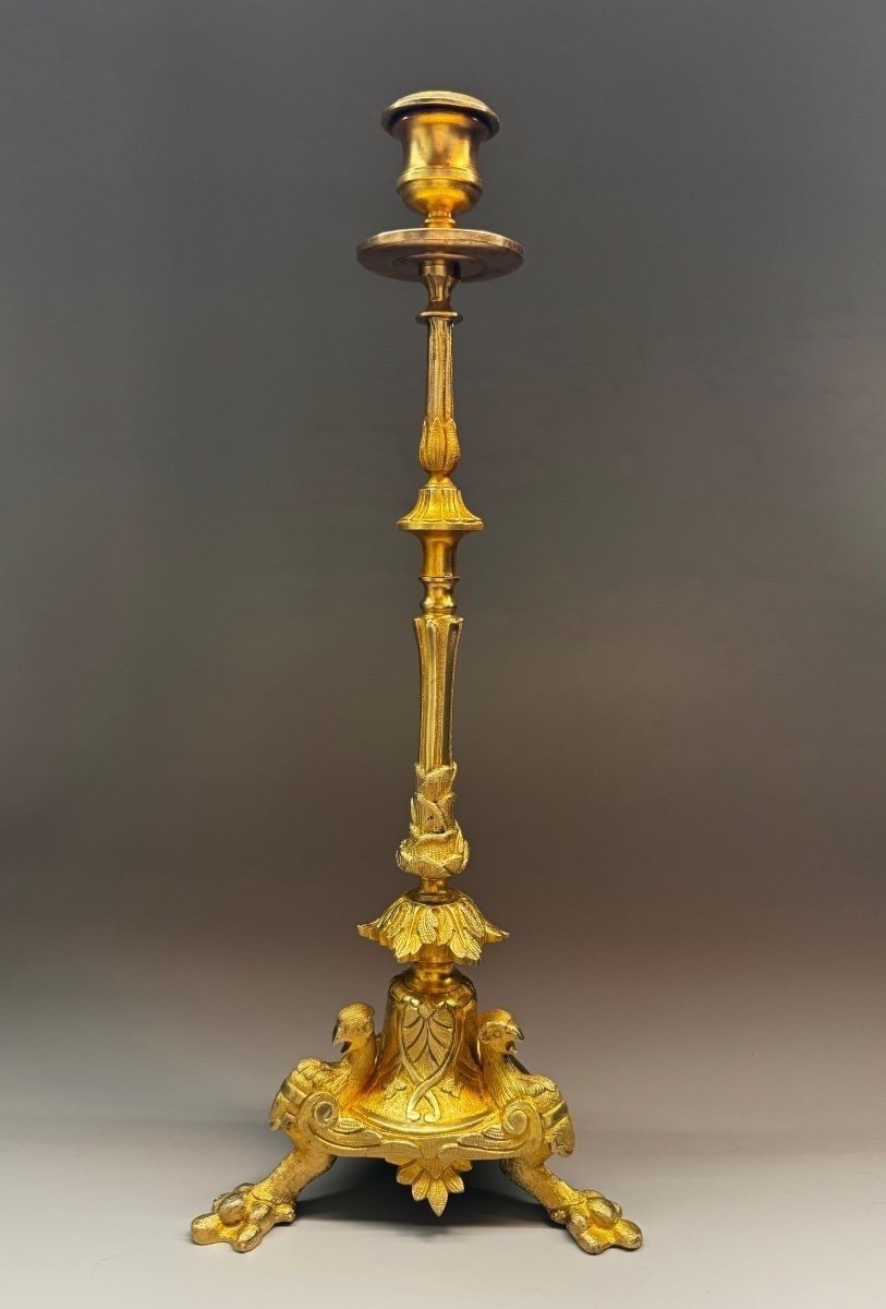 Russian Candlestick From The Mid-19th Century. H- 35cm-photo-2