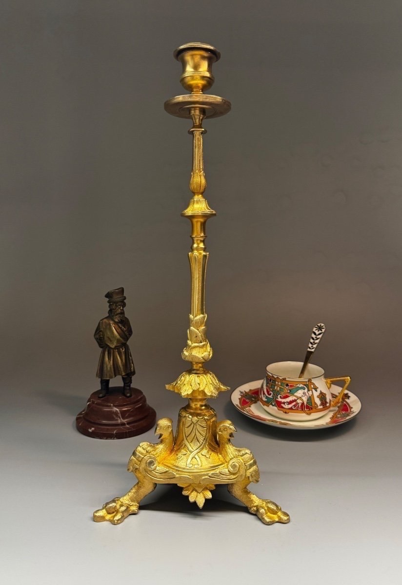 Russian Candlestick From The Mid-19th Century. H- 35cm-photo-5
