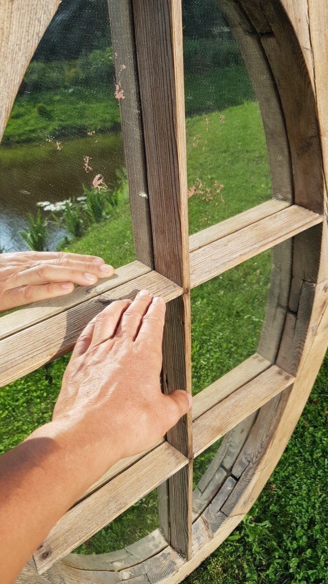 MIROIR 117X76CM. CADRE OVALE. -photo-3