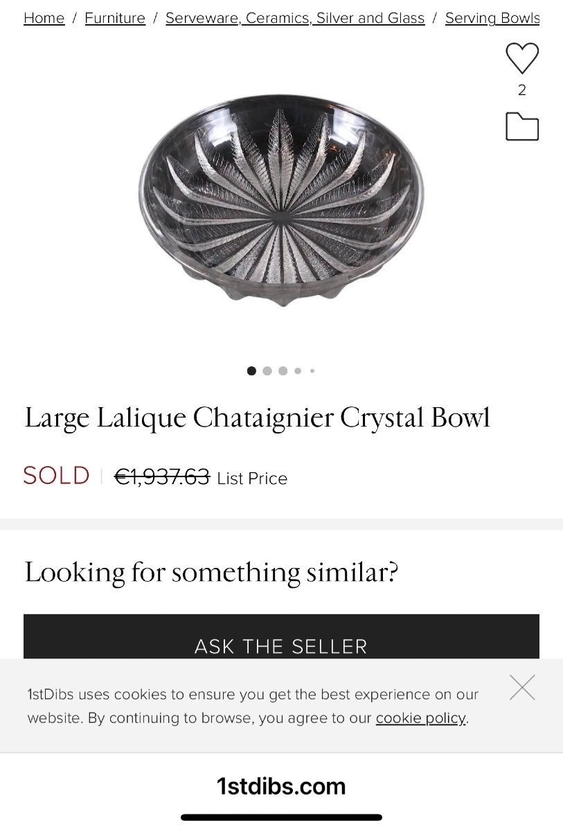 Lalique Large Chestnut Bowl Model Created In 1933 By René Lalique Art Deco Ref. Marcilhac-photo-4
