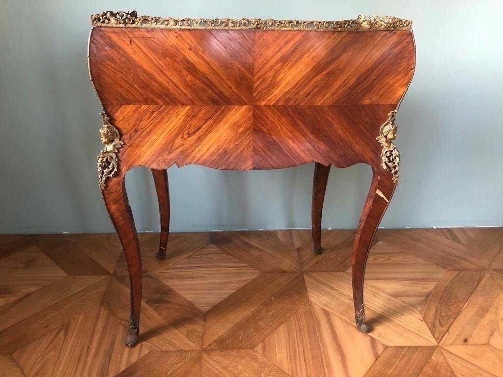 Desk In The Style Of Alphonse Giroux. Marquetry. 19th Century.-photo-3