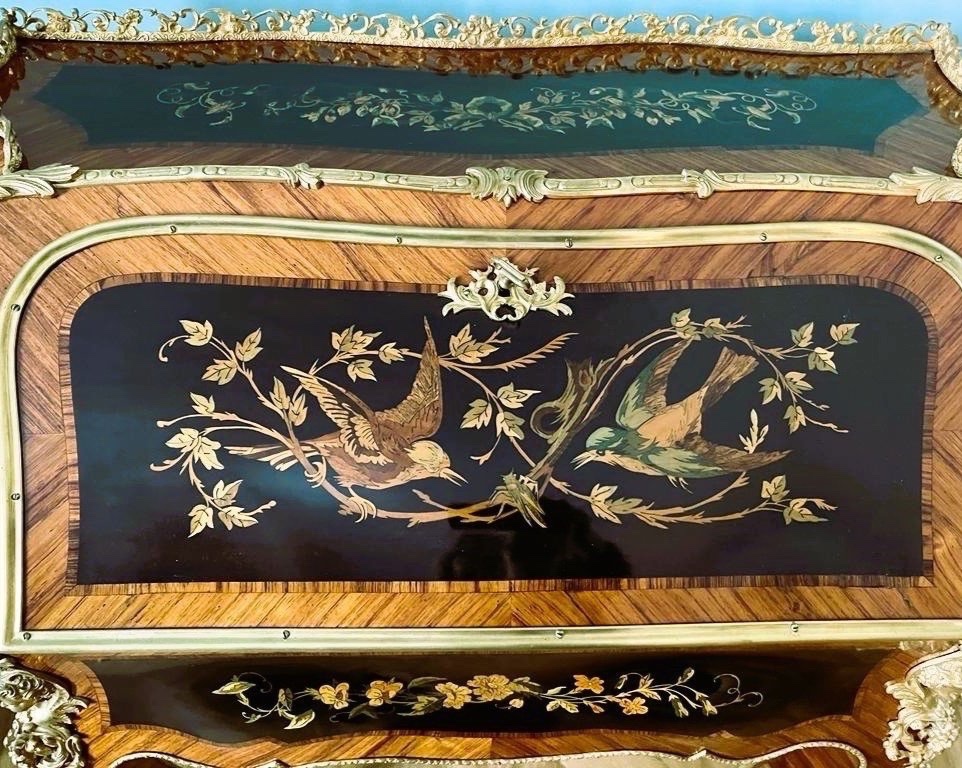 Desk In The Style Of Alphonse Giroux. Marquetry. 19th Century.