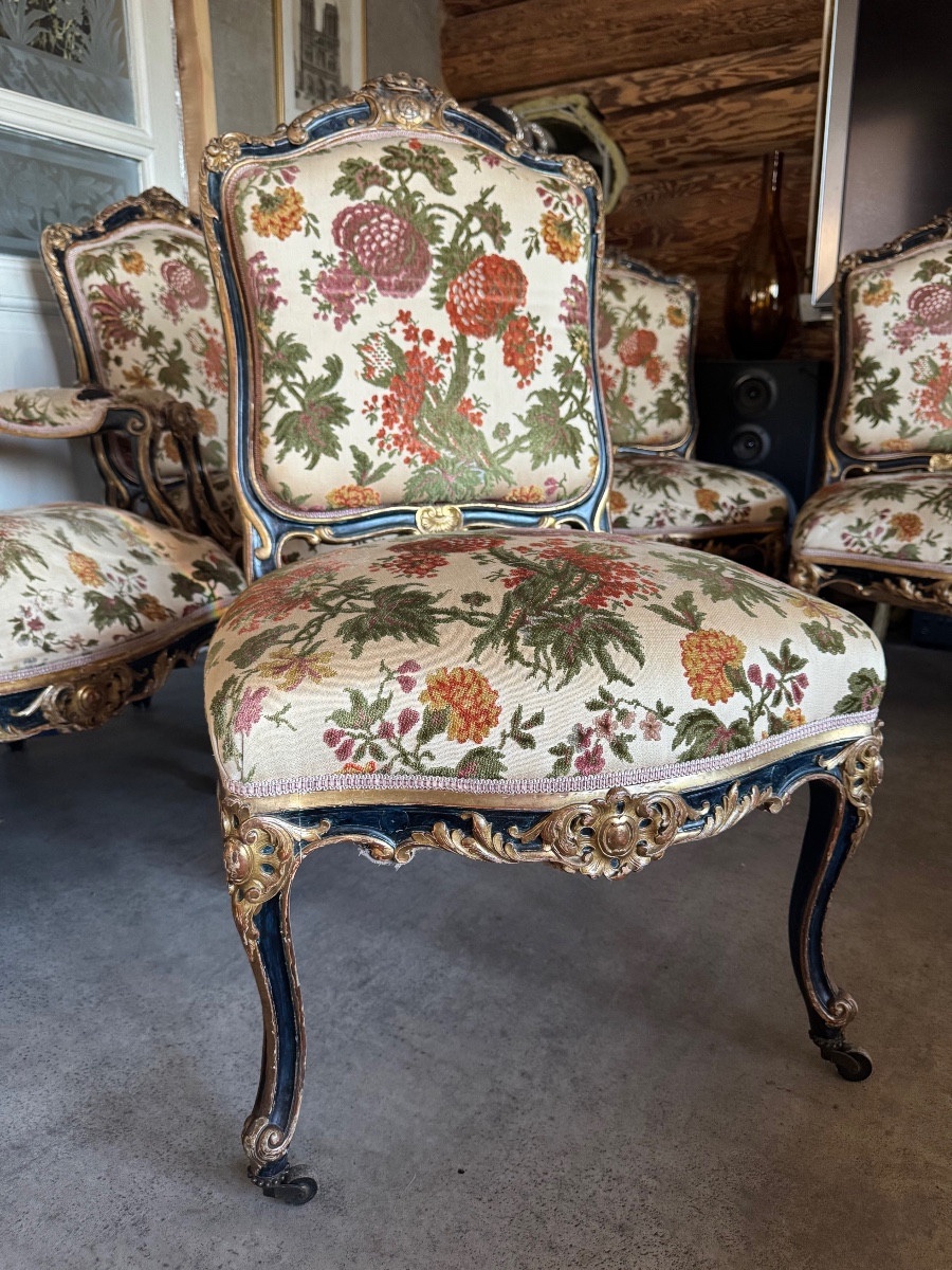 ENSEMBLE DE 2 FAUTEUILS ET 4 CHAISES-photo-2