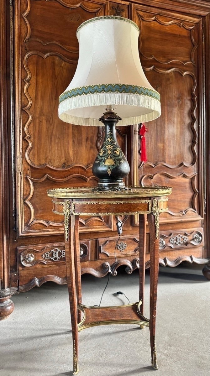 C. H. STOBWASSER & CO. LAMPE DE TABLE EN PORCELAINE NOIRE-photo-3