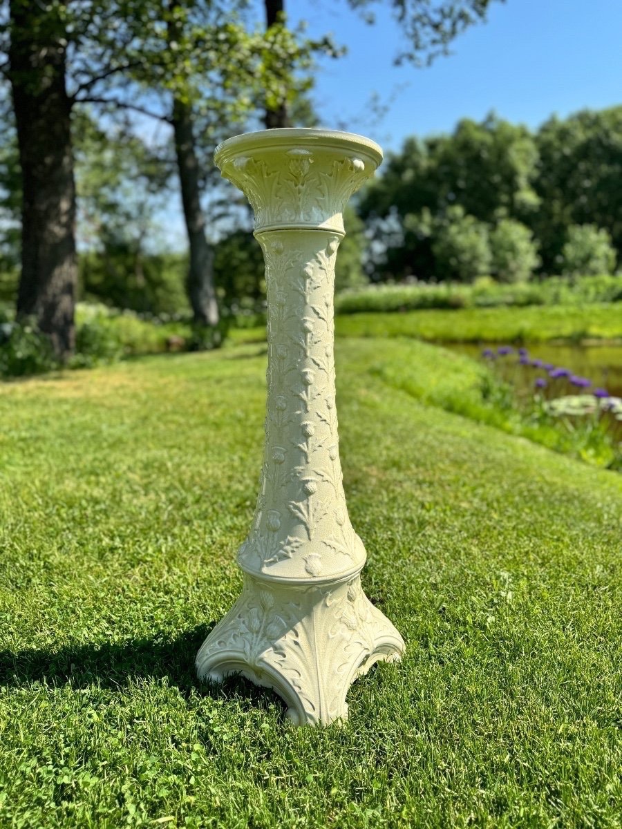 Art Nouveau Pedestal. Ceramic. H-87cm-photo-2