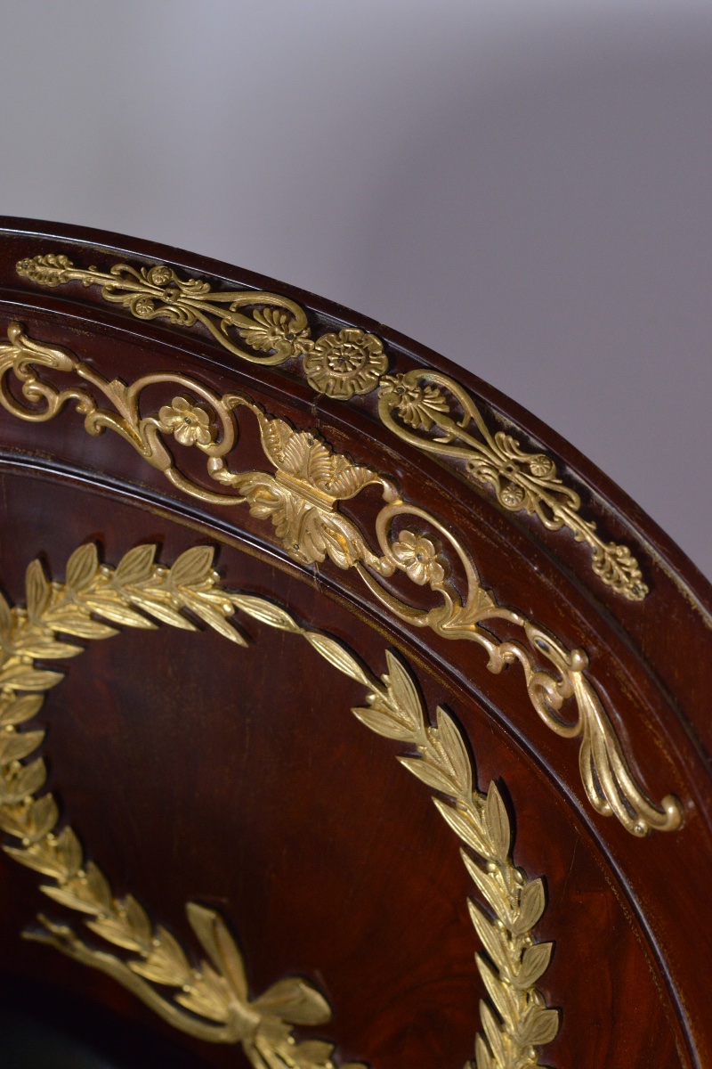 Empire-style Mahogany And Bronze Office Armchair In Very Good Condition-photo-2