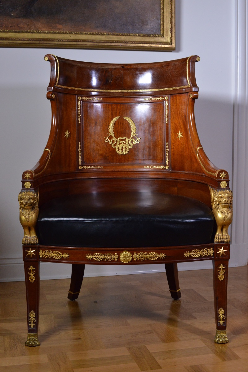 Empire-style Ceremonial Bergère Armchair-photo-3