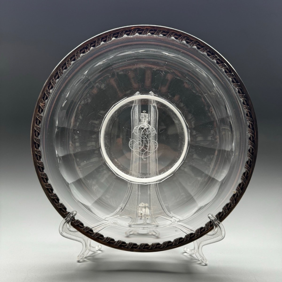 Flavored Glass Plate With Silver Rim.-photo-4