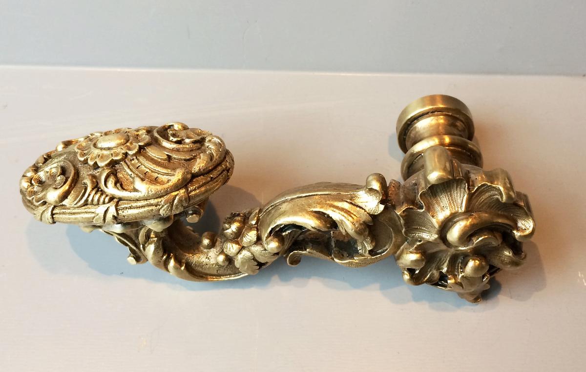 Bronze Door Handles Rococo Style, A Pair-photo-1