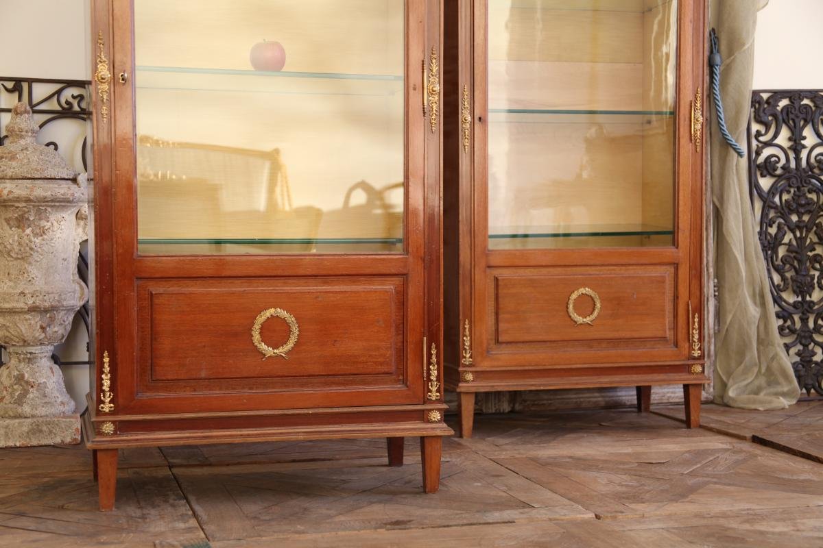 A Pair Showcases Of Louis XVI Style. Nineteenth Century-photo-1