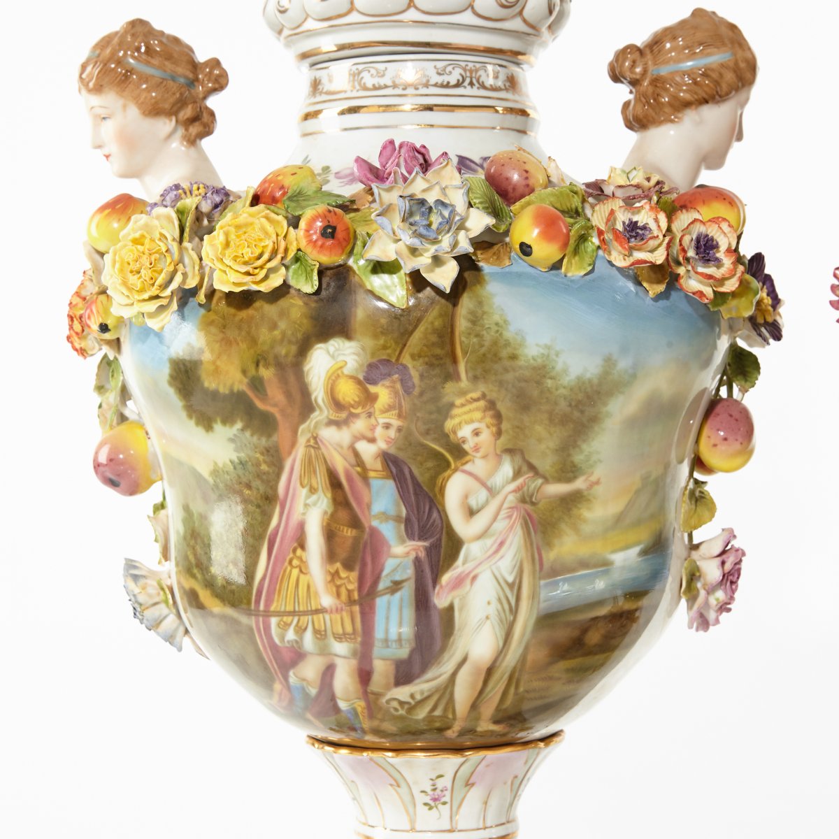 A Pair Of Large Porcelain Vases. Dresden. H-72cm-photo-3