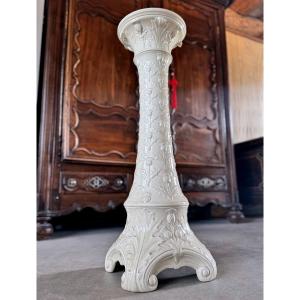Pédistal Art Nouveau. Céramique. H-87cm