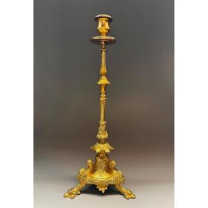 Mid-19th Century Russian Candlestick. H- 35cm
