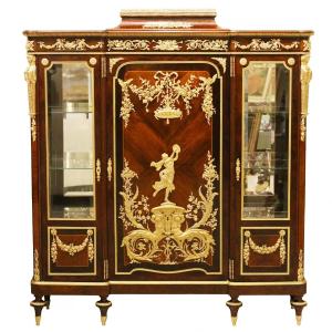 Mahogany And Gilt Bronze Display Cabinet. François Linke