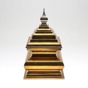 Boîte Décorative En Laiton. H-40cm