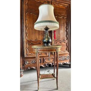 C. H. STOBWASSER & CO. LAMPE DE TABLE EN PORCELAINE NOIRE
