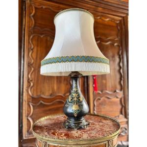C. H. STOBWASSER & CO. LAMPE DE TABLE EN PORCELAINE NOIRE