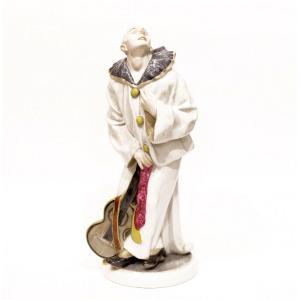 Figurine "Pierrot" Karl Ens. Porcelaine. H-35cm