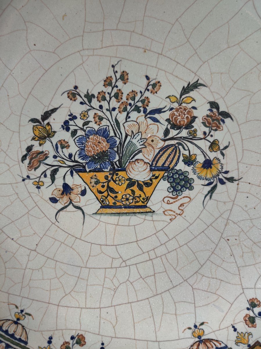 Rare Bowl Dish Where Rouen Basin 1st Half Of The 18th-photo-4