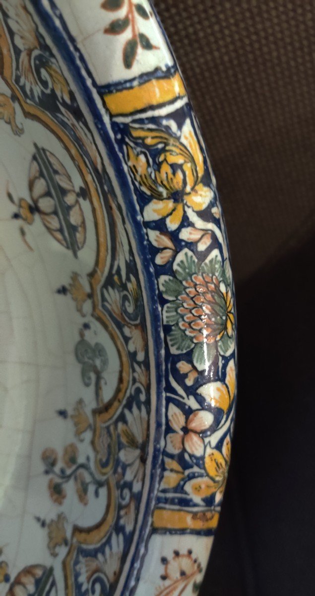 Rare Bowl Dish Where Rouen Basin 1st Half Of The 18th-photo-6