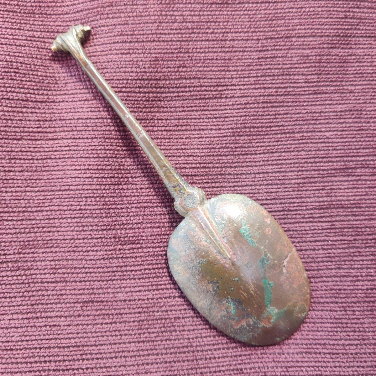 2 Bronze Spoons Mid 17th Century-photo-3