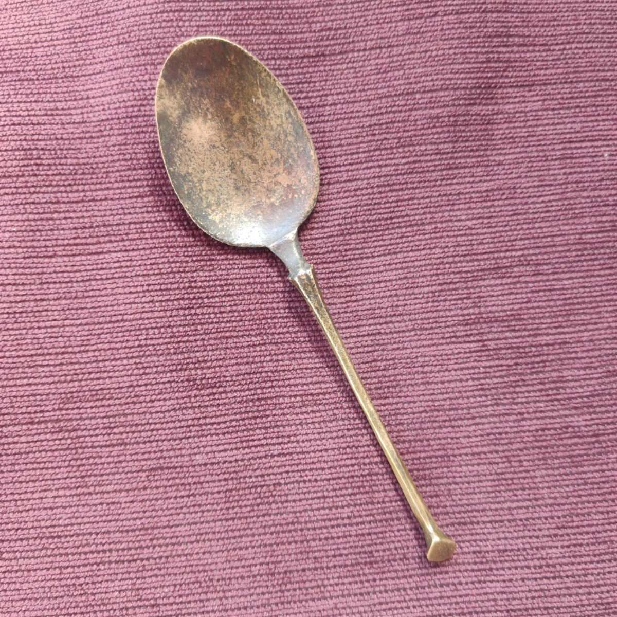 2 Bronze Spoons Mid 17th Century-photo-2