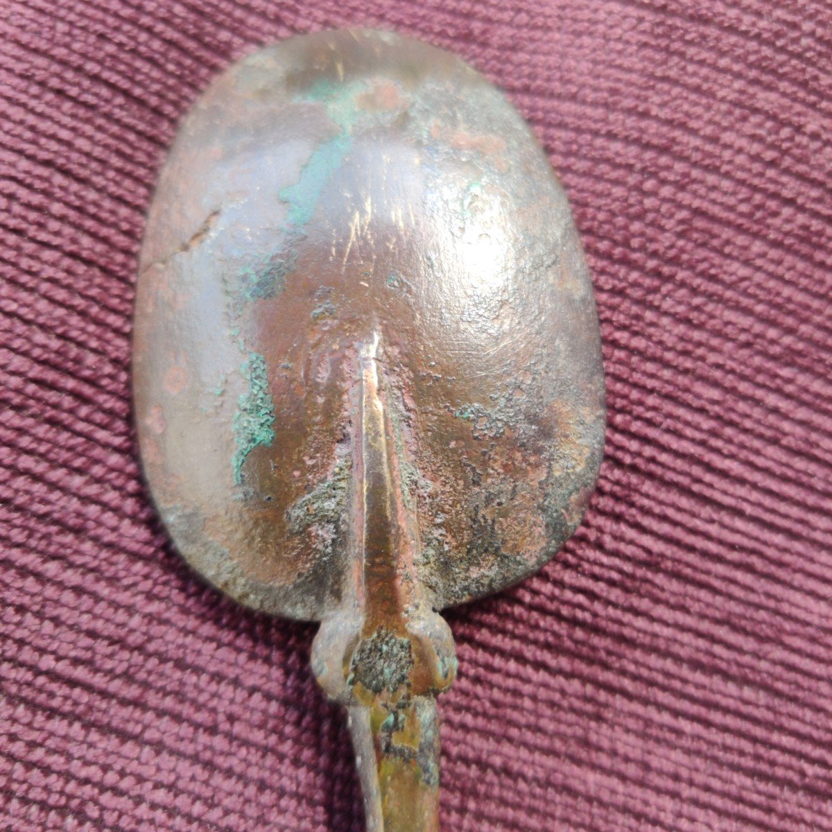 2 Bronze Spoons Mid 17th Century-photo-6