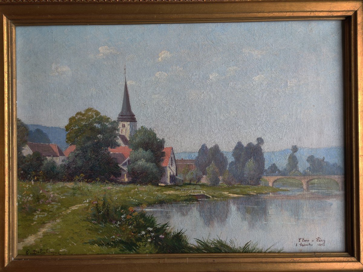 Edge Of The Eure At Léry By Eugène Delahogue 1895-photo-4