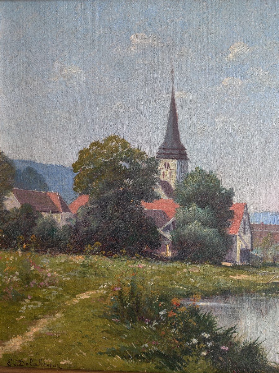 Edge Of The Eure At Léry By Eugène Delahogue 1895-photo-3