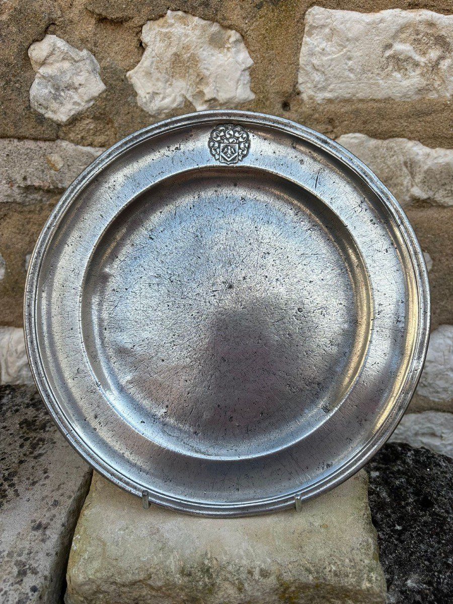 Small Pewter Dish, Early 18th Century-photo-4