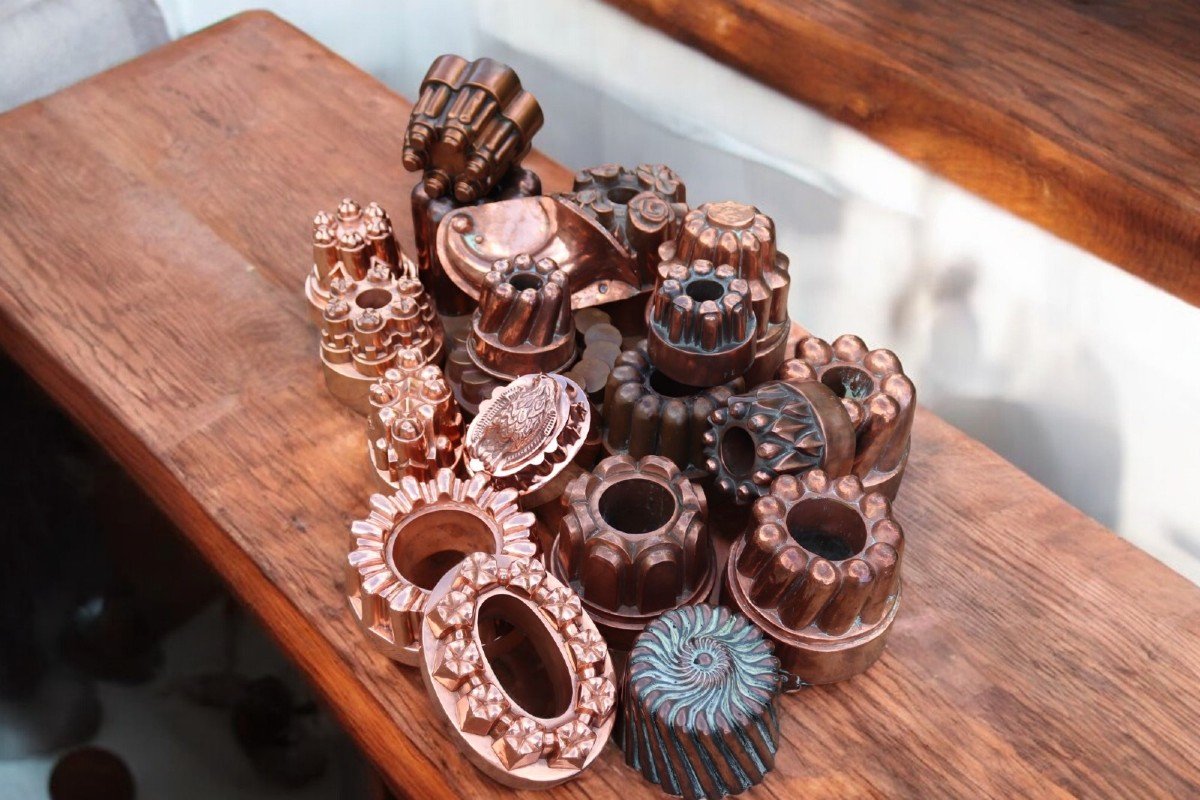 Lot Of 20 19th Century Copper Molds -photo-4