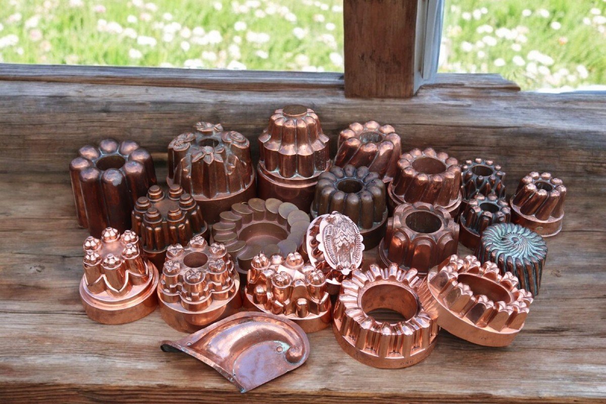 Lot Of 20 19th Century Copper Molds 