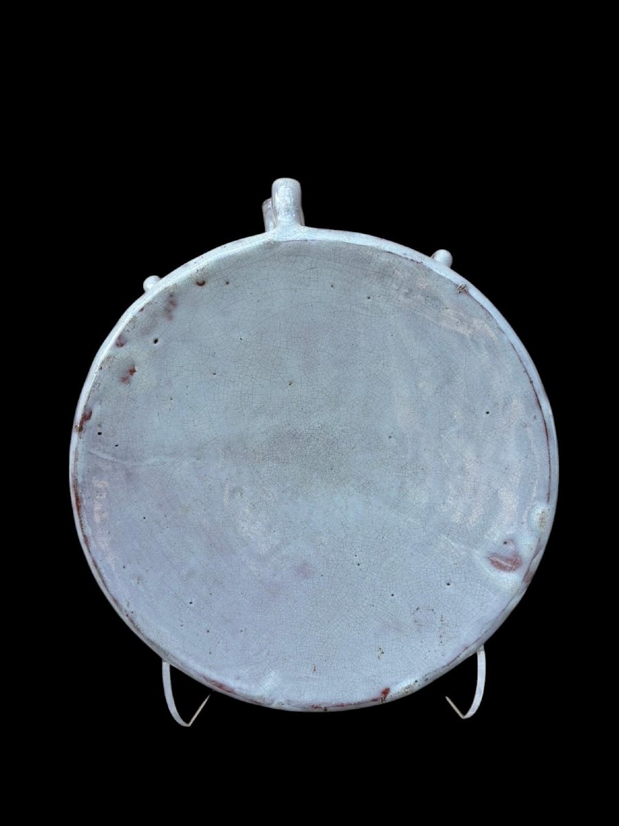Nevers Or Auxerrois Earthenware Flask 1818-photo-3