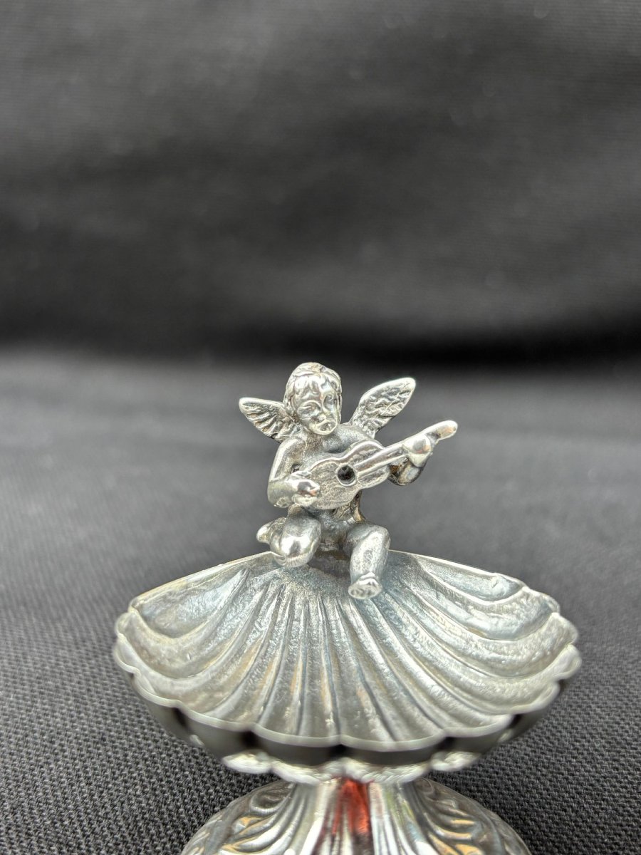 Pair Of Salt Cellars With Musician Angels, 20th Century -photo-2