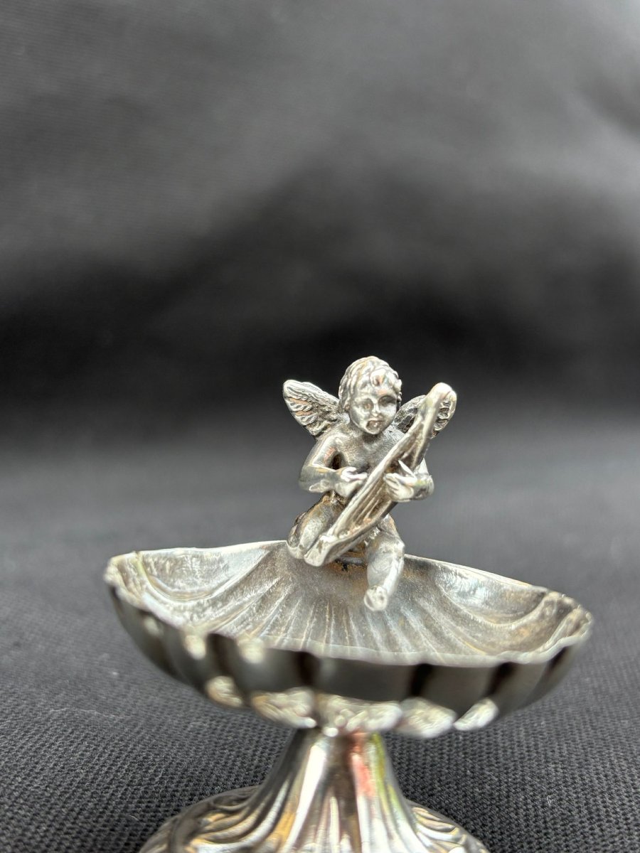 Pair Of Salt Cellars With Musician Angels, 20th Century -photo-3