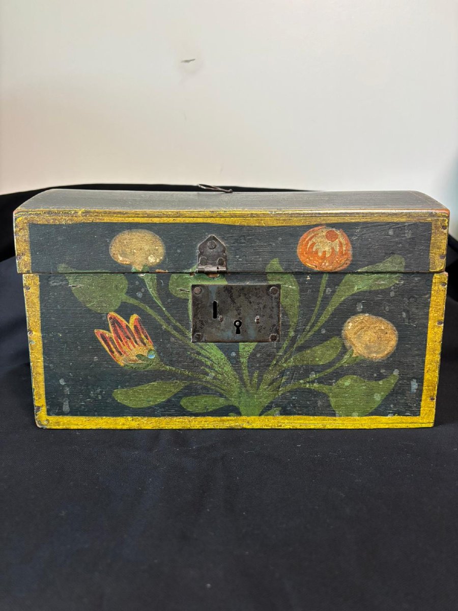 Coffret Normand peint milieu 19e siècle-photo-2