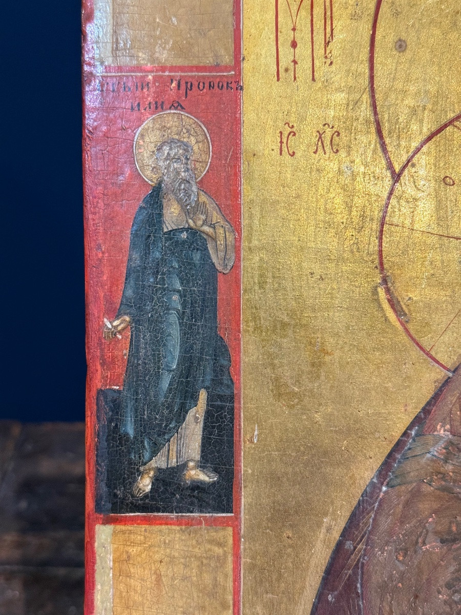 Russia - 19th Century Icon Depicting Our Lady Of Vladimir-photo-3