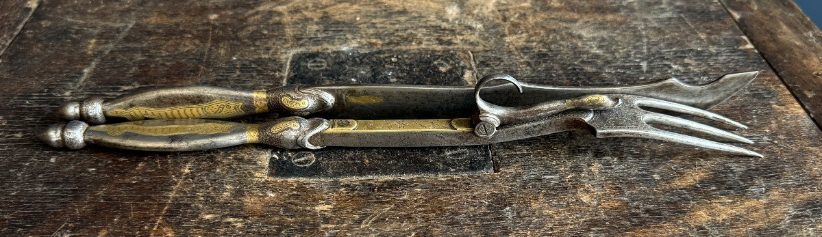 Mastery Or Masterpiece Of A Companion Blacksmith, Zoomorphic Leg Of Lamb Cutlery, France, 19th Century-photo-3