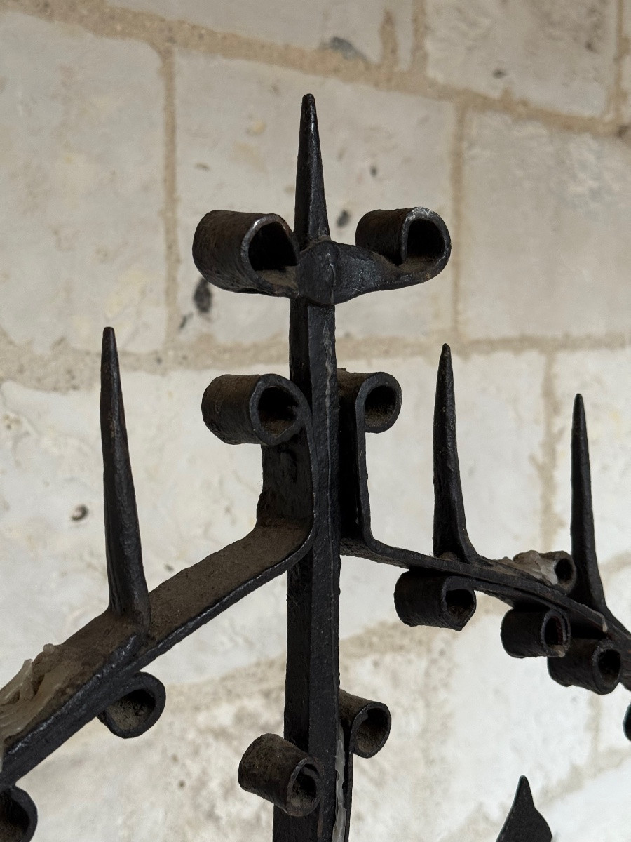 Couronne de lumière en fer forgé, Flandres, milieu du XVIe siècle -photo-4