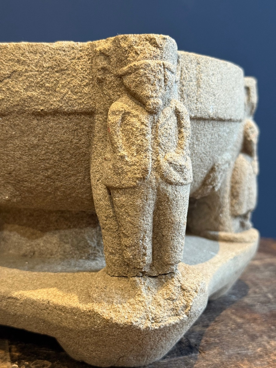 Folk Art - Rare Stone Mortar - Haute-loire, 19th Century -photo-4