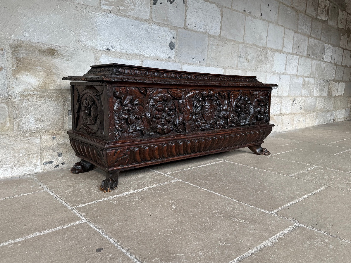 Renaissance-era Walnut Cassone, Florence, 16th Century-photo-3