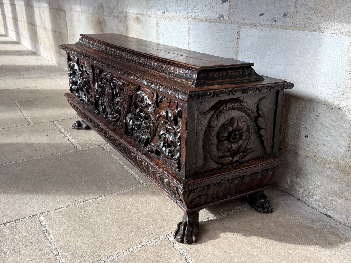 Renaissance-era Walnut Cassone, Florence, 16th Century-photo-4