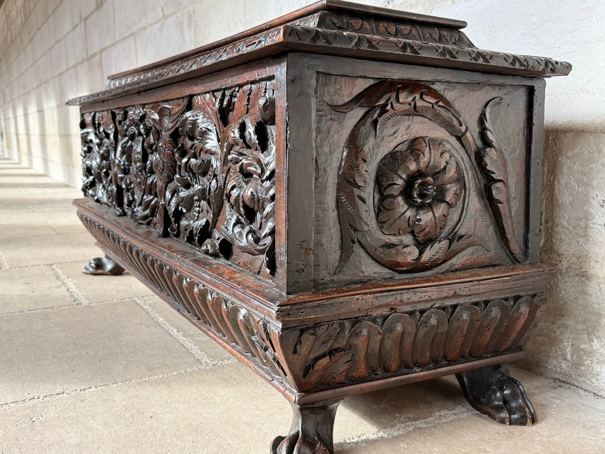 Renaissance-era Walnut Cassone, Florence, 16th Century-photo-1