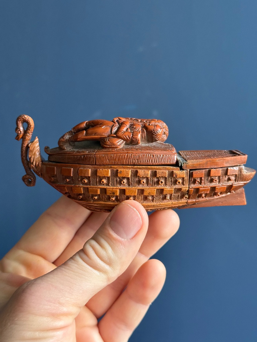 Empire - Napoleon - Tabatiere Shuttle In Corozo, France Circa 1820-photo-2