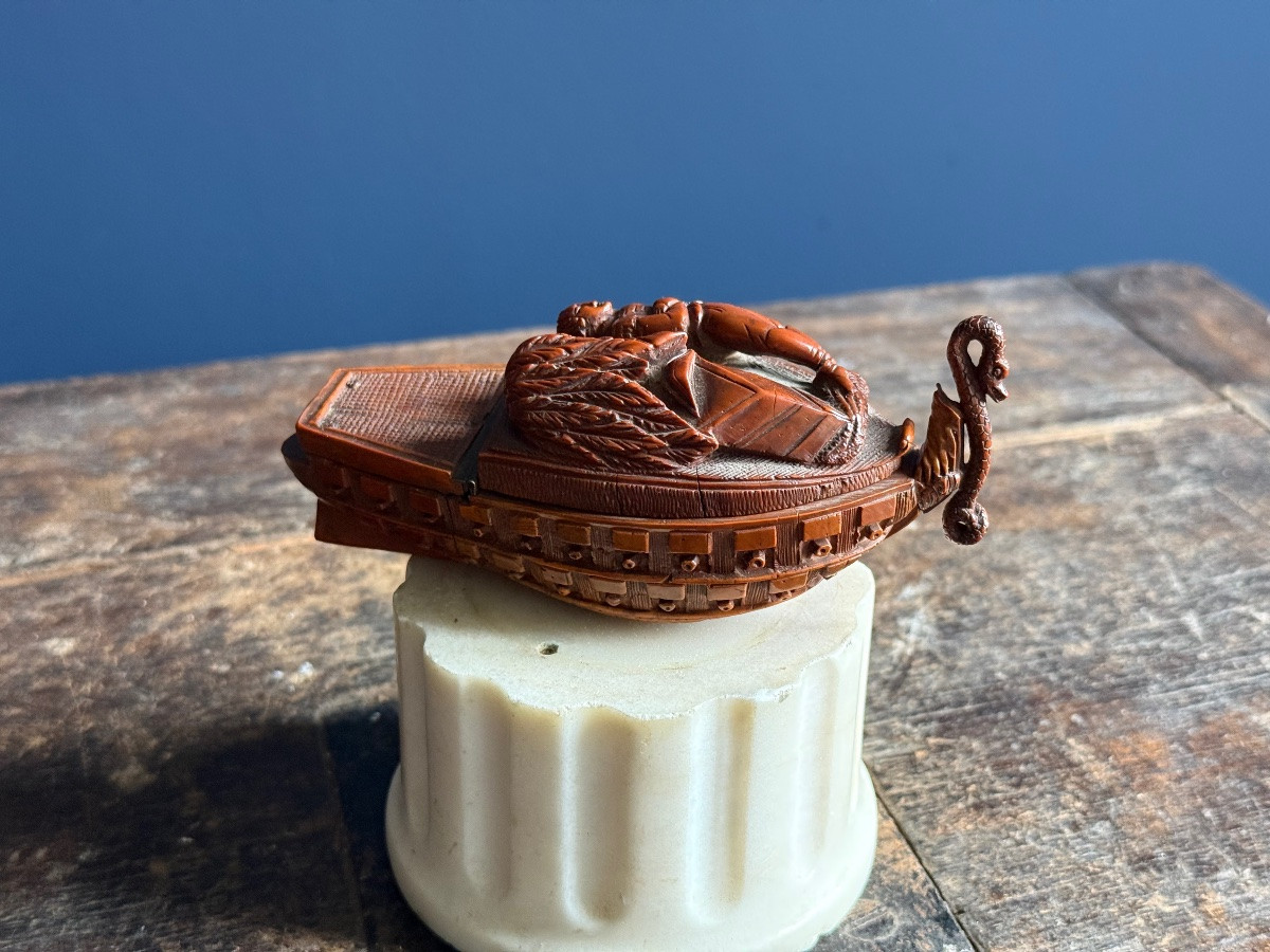 Empire - Napoleon - Tabatiere Shuttle In Corozo, France Circa 1820-photo-4