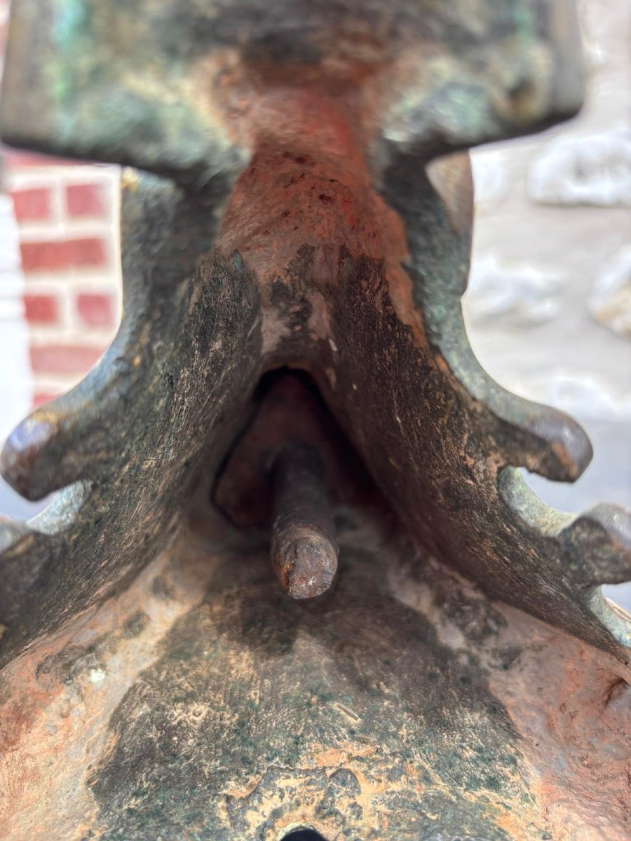 Pair Of Patinated Bronze Picnic Chairs 17th Century-photo-2