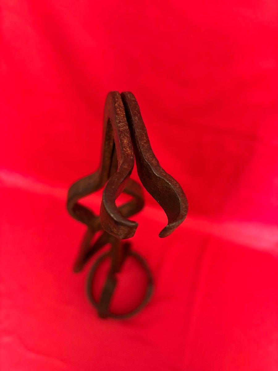 Wrought Iron Candlestick 18-19th Century-photo-2