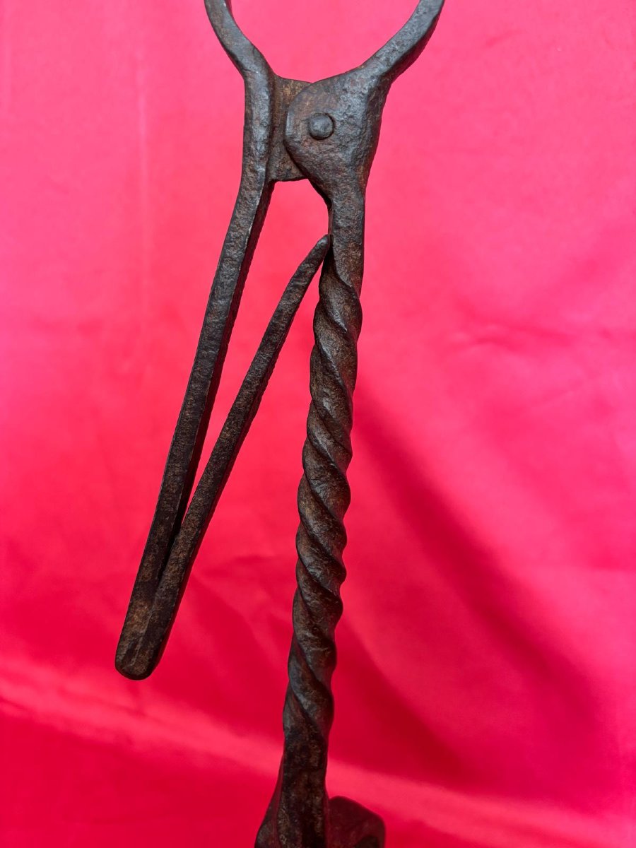 Wrought Iron Candlestick 18-19th Century-photo-4