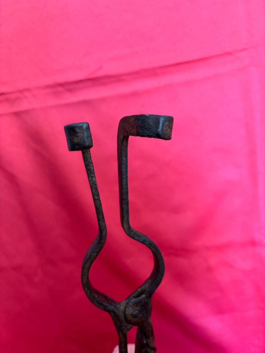 Wrought Iron Candlestick 18-19th Century-photo-1