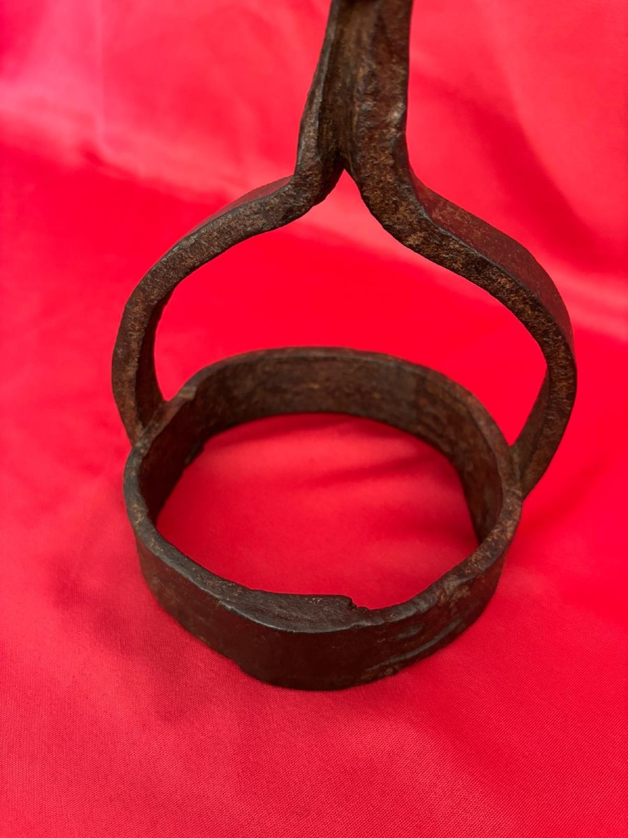 Wrought Iron Candlestick 18-19th Century-photo-3